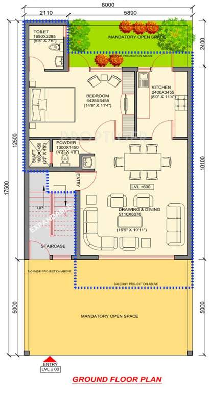 Jaypee Villa Expanza (1BHK+1T (907 sq ft) 907 sq ft)