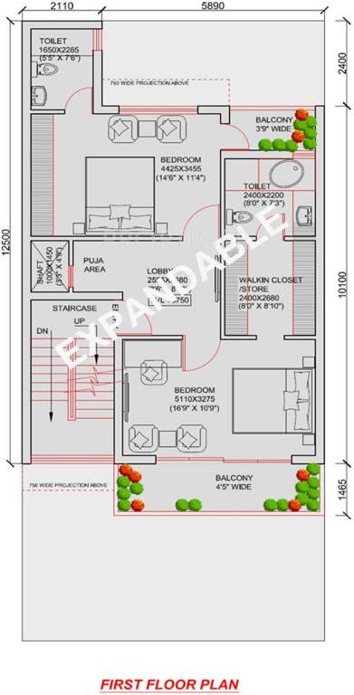 Jaypee Villa Expanza (1BHK+1T (907 sq ft) 907 sq ft)