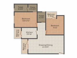 Eldeco Maple Heights (2BHK+2T (1,275 sq ft) 1275 sq ft) Eldeco Maple Heights (2BHK+2T (1,275 sq ft) 1275 sq ft)