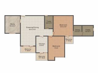 Eldeco Maple Heights (2BHK+2T (1,354 sq ft) + Study Room 1354 sq ft) Eldeco Maple Heights (2BHK+2T (1,354 sq ft) + Study Room 1354 sq ft)