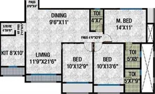 Neha Heena Elegance (3BHK+3T (1,590 sq ft) 1590 sq ft)
