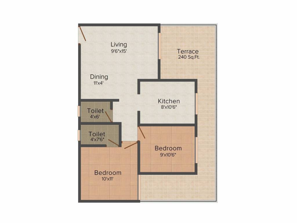 Mansarovar Blue Mount Edifice (2BHK+2T (780 sq ft) 780 sq ft)