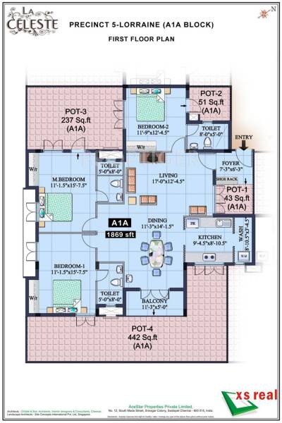 XS La Celeste (3BHK+3T (1,869 sq ft) 1869 sq ft)