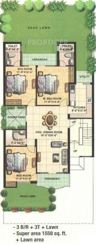 Eldeco Freedom Floors (3BHK+3T (1,558 sq ft) 1558 sq ft)