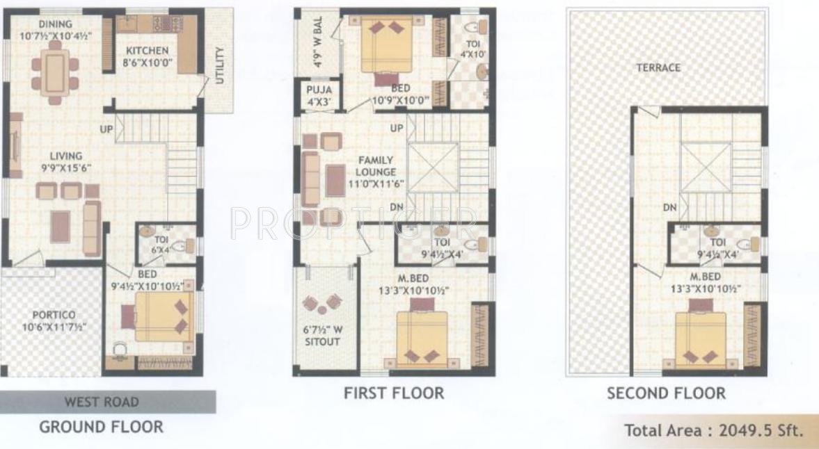 Srinivasa Thiru Sankalp (4BHK+4T (2,049 sq ft)   Pooja Room 2049 sq ft)