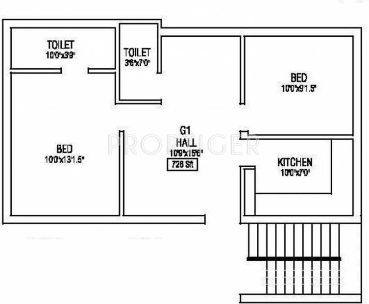 Vesta Gnanam (2BHK+2T (726 sq ft) 726 sq ft)