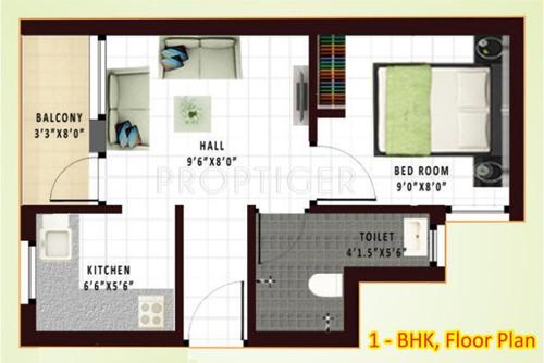 Annai Anandita (1BHK+1T (395 sq ft) 395 sq ft)