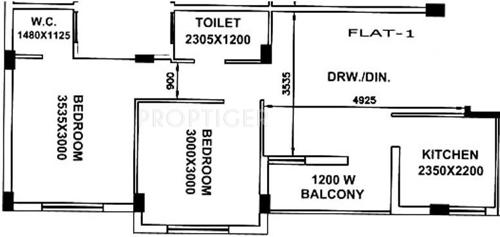 BGA Amrita Tushti (2BHK+2T (831 sq ft) 831 sq ft)