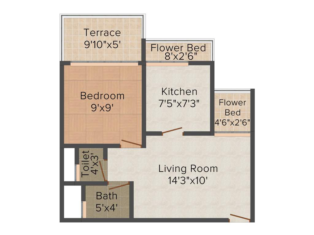 Hi Tech Anmol (1BHK+1T (625 sq ft) 625 sq ft)