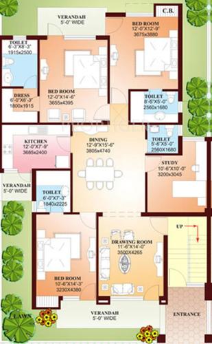 Parsvnath Panchvati (3BHK+4T (1,705 sq ft) + Study Room 1705 sq ft) Parsvnath Panchvati (3BHK+4T (1,705 sq ft) + Study Room 1705 sq ft)