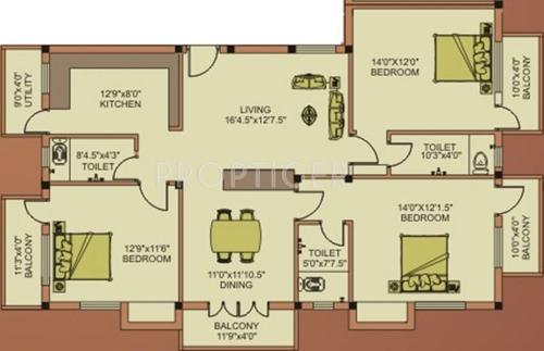 Poomalai Pannai Pearls (3BHK+3T (1,422 sq ft) 1422 sq ft)