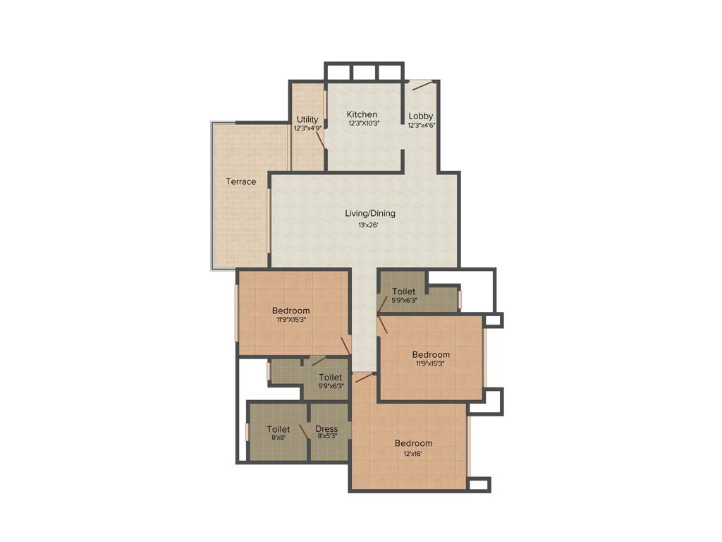 Marvel Bounty (3BHK+3T (2,145 sq ft) 2145 sq ft)