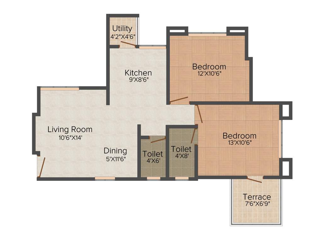 Shah Bafna Associates Costa Blanca (2BHK+2T (987 sq ft) 987 sq ft)