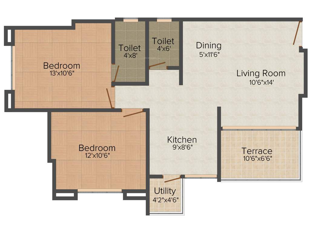 Shah Bafna Associates Costa Blanca (2BHK+2T (1,002 sq ft) 1002 sq ft)