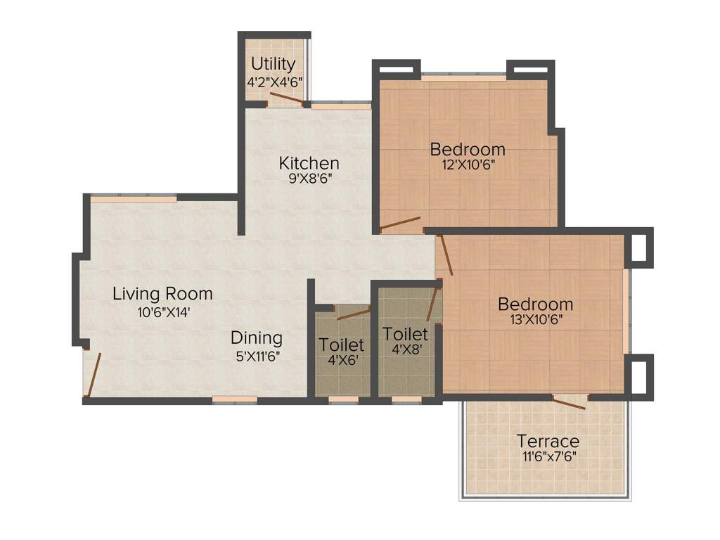Shah Bafna Associates Costa Blanca (2BHK+2T (1,012 sq ft) 1012 sq ft)