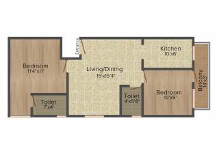 SVVD Green Housing Silver Bloom (2BHK+2T (808 sq ft) 808 sq ft) SVVD Green Housing Silver Bloom (2BHK+2T (808 sq ft) 808 sq ft)