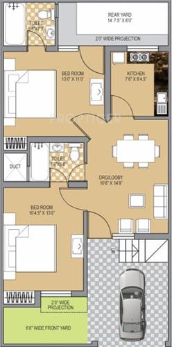 Deeksha KCR Town Vilas (2BHK+2T (1,077 sq ft) 1077 sq ft)