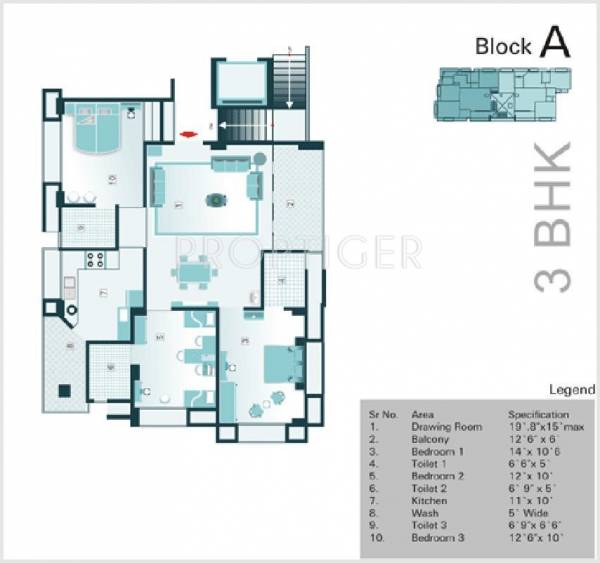 Purohit Construction Sopan Elegance Floor Plan (3BHK+3T)