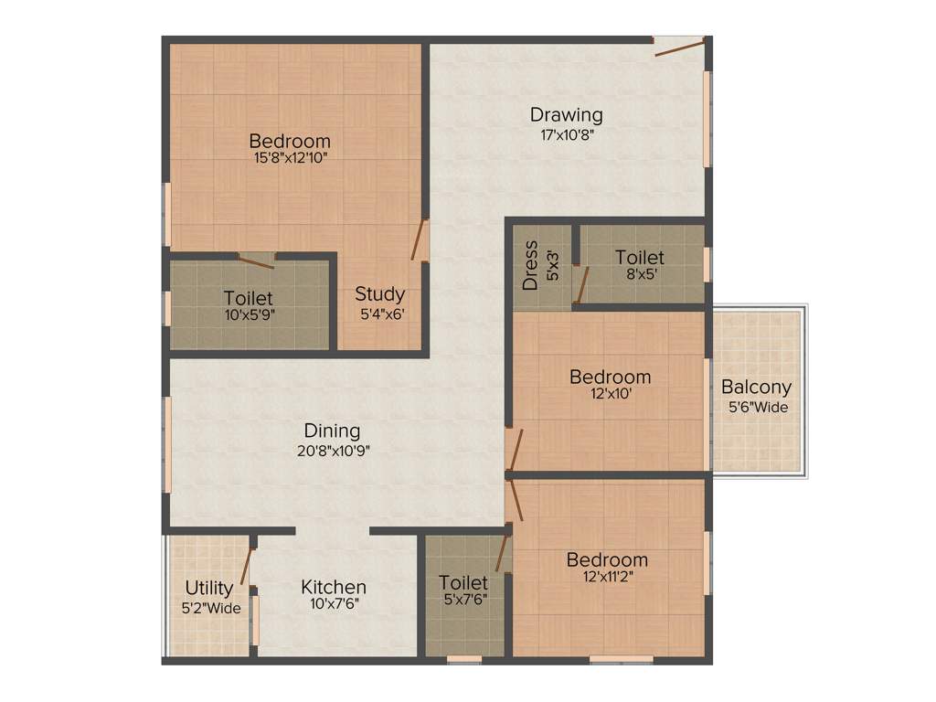 Srinidhi Sri Garnet Park (3BHK+3T (1,686 sq ft) 1686 sq ft)