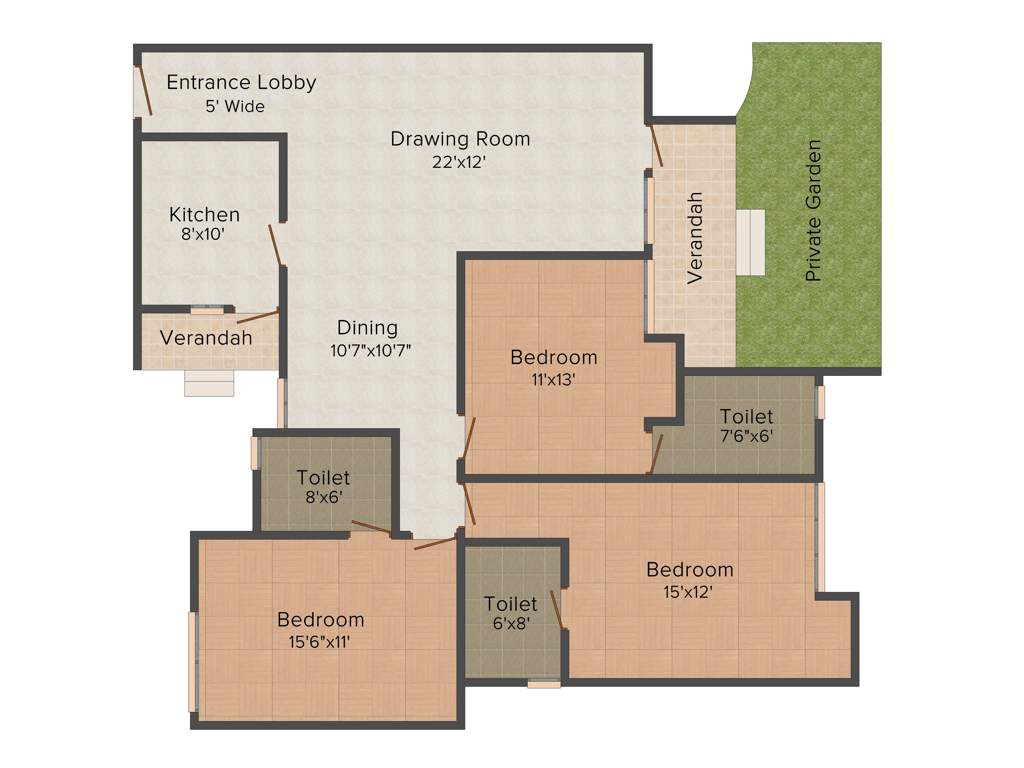Parkwood Glade (3BHK+3T (1,725 sq ft) 1725 sq ft)