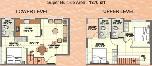 Metro Sai Sree Elina (3BHK+3T (1,270 sq ft) 1270 sq ft)