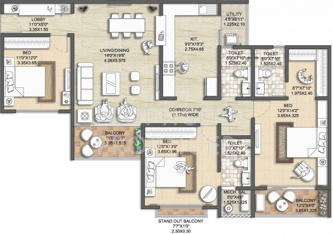 Nitesh Melbourne Park (3BHK+3T (1,738 sq ft) 1738 sq ft) Nitesh Melbourne Park (3BHK+3T (1,738 sq ft) 1738 sq ft)