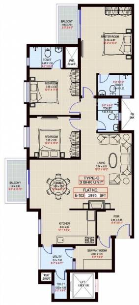 Sumadhura Shikharam (3BHK+4T (1,885 sq ft) + Servant Room 1885 sq ft)