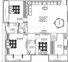 V2 Holdings Rathna Villas Floor Plan (3BHK+3T)