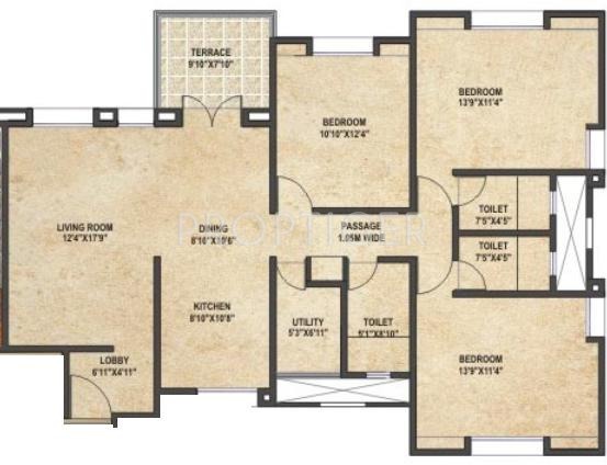 Vishhram Daffodils (3BHK+3T (1,489 sq ft) 1489 sq ft)