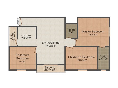 Mithra Raji Residency (3BHK+2T (1,210 sq ft) 1210 sq ft)