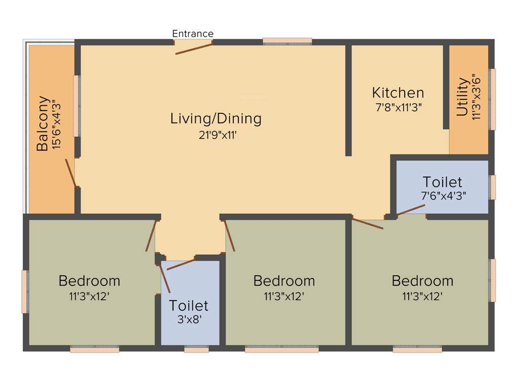Star AR Orchid Spring (3BHK+2T (1,358 sq ft) 1358 sq ft)