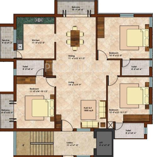 KCee Anandam (3BHK+3T (1,800 sq ft) 1800 sq ft)