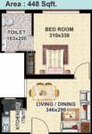 Sreepathi Indraprastha (1BHK+1T (448 sq ft) 448 sq ft)