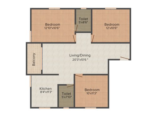 Gatala Harikrupa (3BHK+2T (1,285 sq ft) 1285 sq ft)