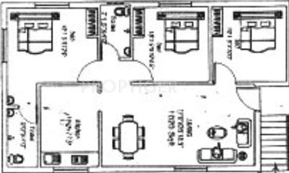 Chandrasekar Thamarai Kudil (3BHK+2T (1,075 sq ft) 1075 sq ft)