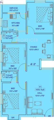 Jaya Swathy Manor (3BHK+2T (1,052 sq ft) 1052 sq ft) Jaya Swathy Manor (3BHK+2T (1,052 sq ft) 1052 sq ft)