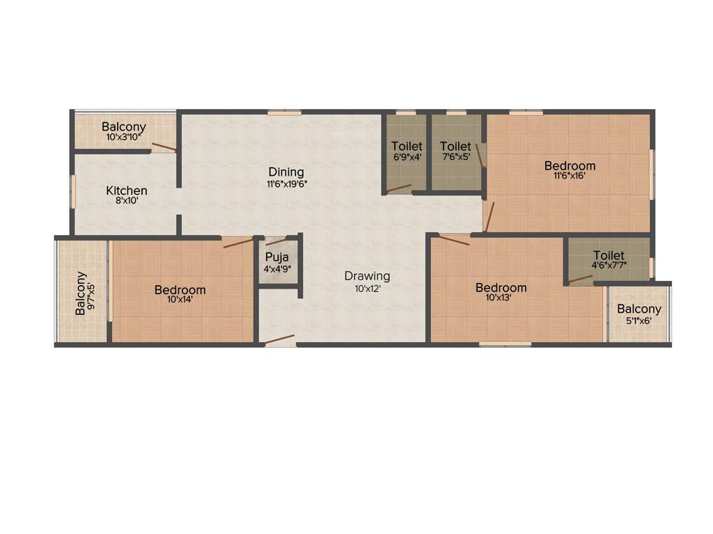 Sahiti Siri Signature (3BHK+3T (1,740 sq ft) + Pooja Room 1740 sq ft)