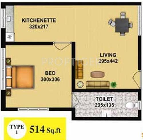 Sreepathi Manasarovar (1BHK+1T (514 sq ft) 514 sq ft)