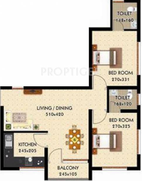 Sreepathi Home Apartment (2BHK+2T (698 sq ft) 698 sq ft)