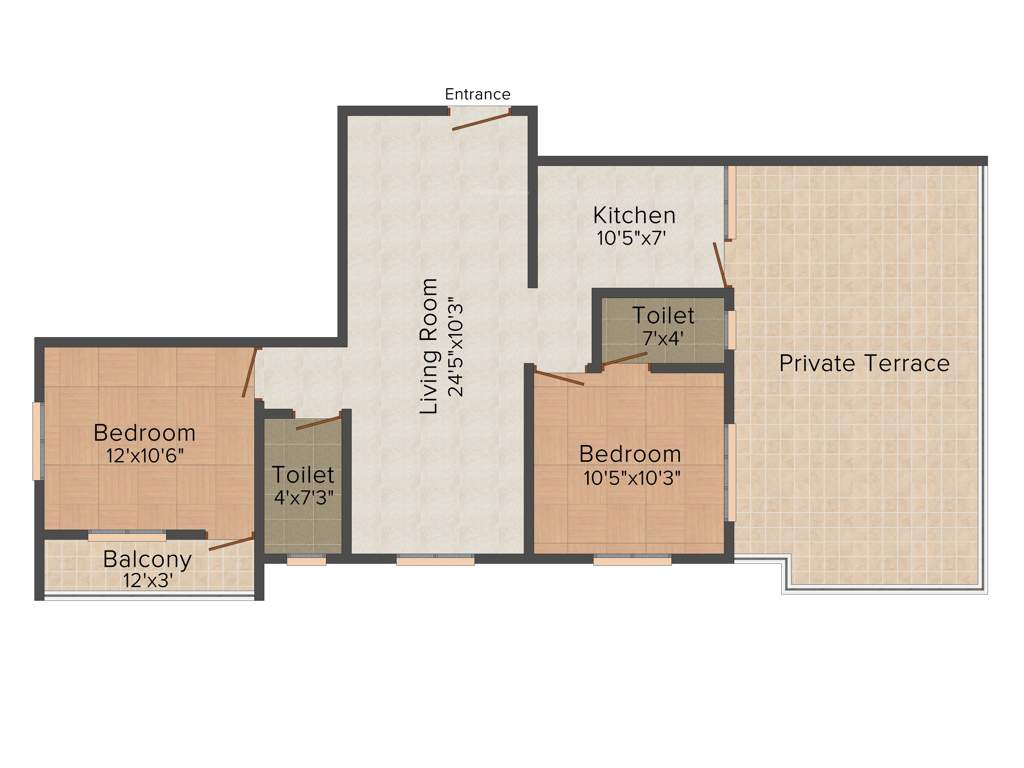 Aliyah Prince Court (2BHK+2T (952 sq ft) 952 sq ft)