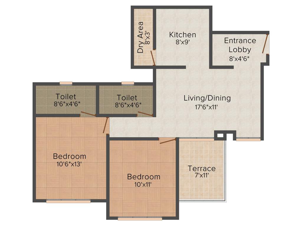 Pate Life Montage (2BHK+2T (978 sq ft) 978 sq ft)