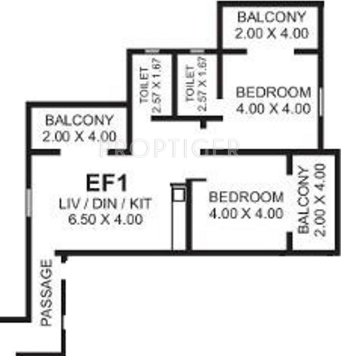 Riviera Sapphire Apartment (2BHK+2T (1,076 sq ft) 1076 sq ft)