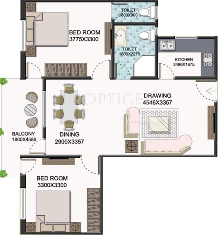 SK Singur Mega City (2BHK+2T (947 sq ft) 947 sq ft)
