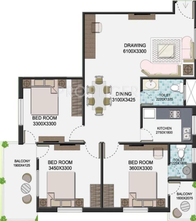 SK Singur Mega City (3BHK+2T (1,255 sq ft) 1255 sq ft)