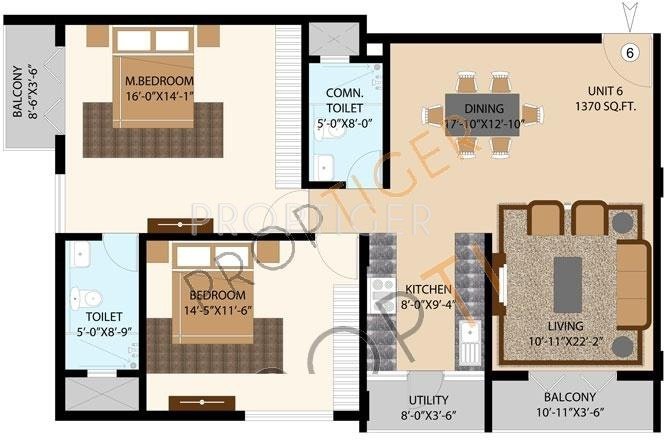 AHFL Daffodils (2BHK+2T (1,187 sq ft) 1187 sq ft)