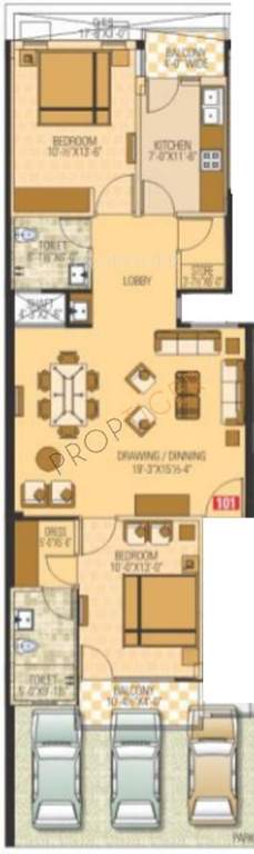 AHFL Aura (2BHK+2T (1,070 sq ft) 1070 sq ft)
