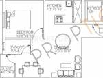 Floor Plan (1BHK+1T) RP Raghavendra Nagar Floor Plan (1BHK+1T)