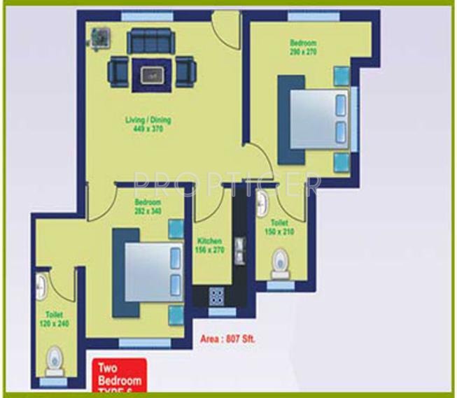 Sreepathi Residency (2BHK+2T (807 sq ft) 807 sq ft)