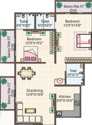 Gangwani Shyama Apartment (2BHK+2T (1,600 sq ft) 1600 sq ft)