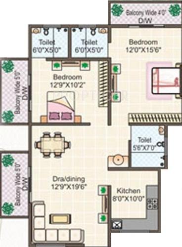 Gangwani Shyama Apartment (2BHK+2T (1,600 sq ft) 1600 sq ft)